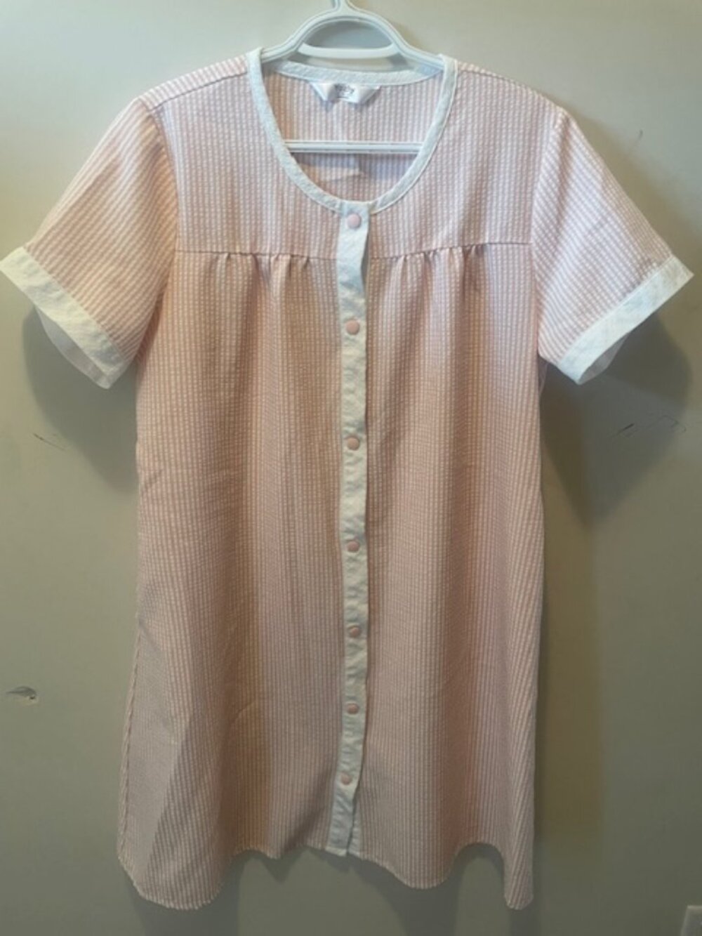 Women's Housedress Yozly SmallPink/White with Pockets